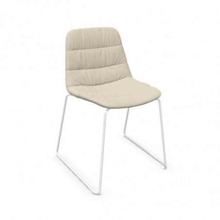 Maarten outdoor design chair by Viccarbe - white base white colour - UPHOLSTERY G1 | Aiure