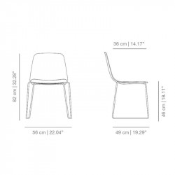 Sled base chair Maarten Plastic by Viccarbe data-sheet | Aiure