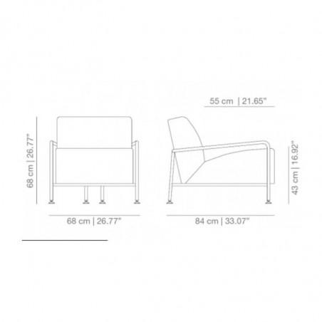 Colubi outdoor design armchair by Viccarbe with wooden armrests data-sheet| Aiure
