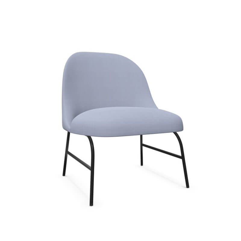 Aleta metal-based armchair by Viccarbe, blue colour and black base | Aiure
