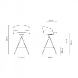 Design stool Copa counter by Viccarbe data-sheet | Aiure