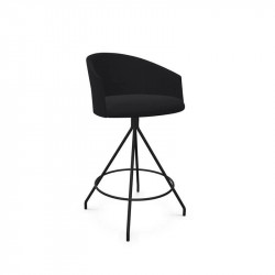 Design stool Copa counter by Viccarbe black colour, black base | Aiure