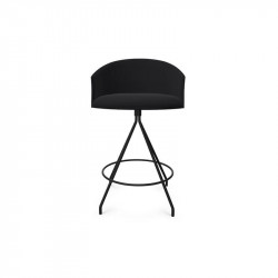 Design stool Copa counter by Viccarbe black colour, black base | Aiure