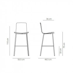 Klip polished design stool by Viccarbe data-sheet | Aiure