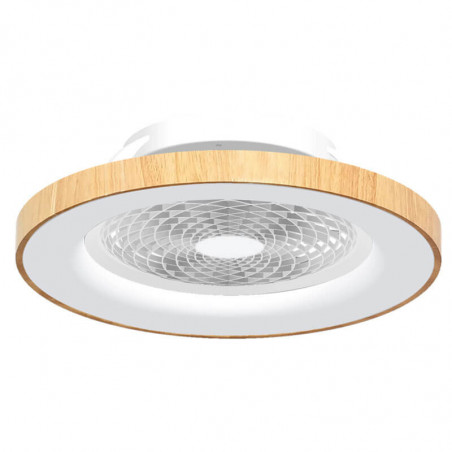Tibet white and wood ceiling fan by Mantra | AiureDeco