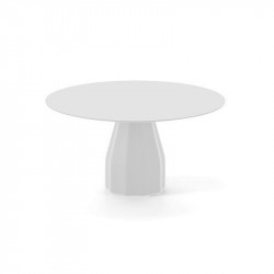Table circulaire d'extérieur Burin de Viccarbe couleur blanc | Aiure