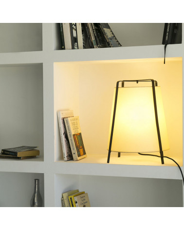 Akane beige table lamp on a shelf | Aiure