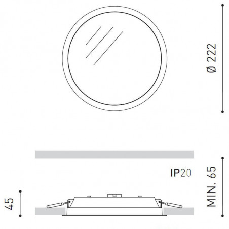 Dimensions of the LED downlight Fox by Arkoslight | Aiure