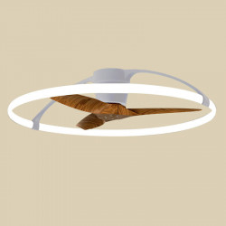 Silver and walnut wood ceiling fan Nepal by Mantra | AiureDeco