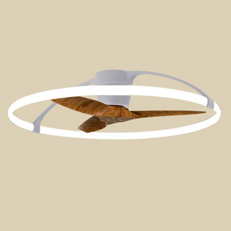 Silver and walnut wood ceiling fan Nepal by Mantra | AiureDeco