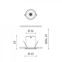 Dimensiones del downlight Shot Light de Arkoslight | Aiure