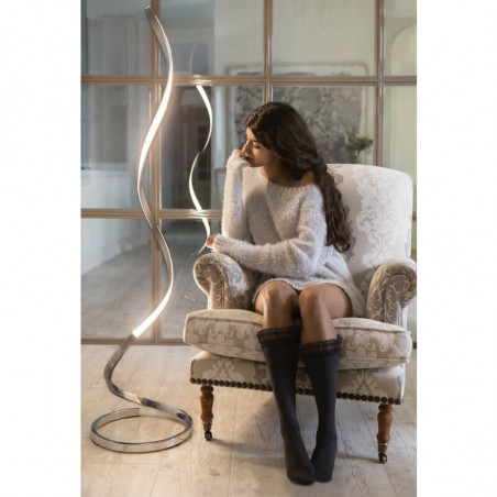 Nur floor lamp silver 22W by Mantra on | Aiure