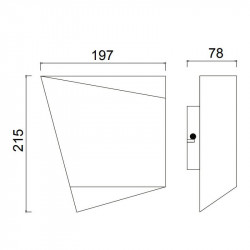 Dimensions of the wall light Asimetric by Mantra | Aiure