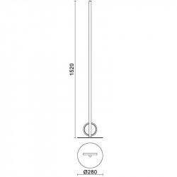 Dimensions of the floor lamp Kitesurf by Mantra | Aiure