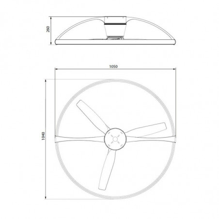 Dimensions of the ceiling fan Nepal by Mantra white | Aiure