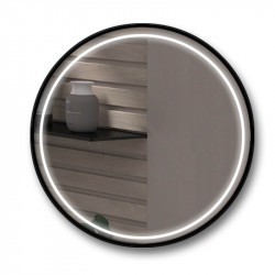LED mirror with black frame Caicos by Eurobath | Aiure