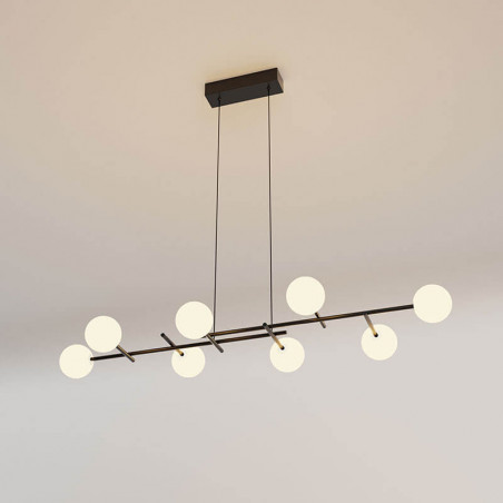 Cellar linear pendant lamp by Mantra in a living room| Aiure