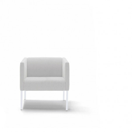 Design armchair Brix by Viccarbe - White with white base | Aiure