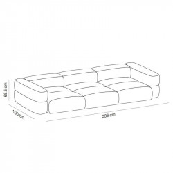 3 seater cloud sofa Savina by Viccarbe data-sheet| Aiure