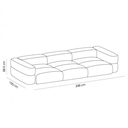 3 seater cloud sofa Savina by Viccarbe data-sheet| Aiure