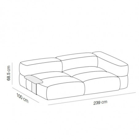 Savina custom design sofa by Viccarbe data-sheet | Aiure