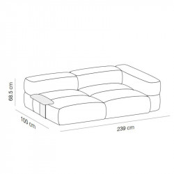 Fireproof sofa with customisable design Savina by Viccarbe data-sheet | Aiure