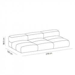 Savina 3 seater modular sofa by Viccarbe data-sheet| Aiure
