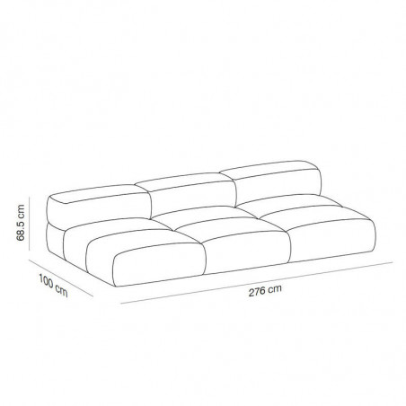 Savina fireproof 3-seater modular sofa by Viccarbe  data-sheet| Aiure