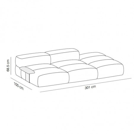 Savina design sofa with pouf by Viccarbe data-sheet| Aiure