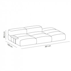 Savina fireproof design sofa with pouf by Viccarbe data-sheet| Aiure