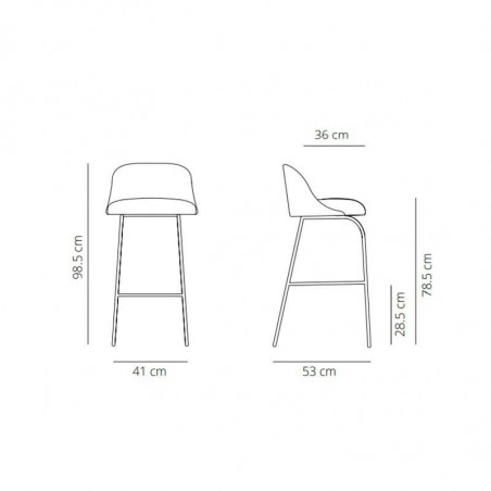 Aleta design stool by Viccarbe data-sheet | Aiure