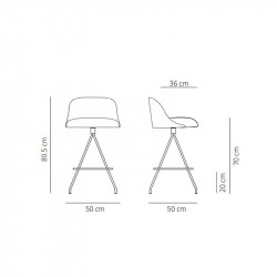 Design swivel bar stool Aleta by Viccarbe data-sheet| Aiure