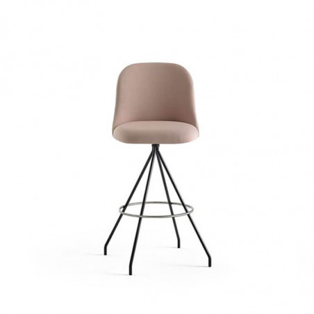 Aleta swivel bar stool high backrest by Viccarbe in nude colour | Aiure