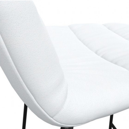 Maarten padded outdoor designer stool by Viccarbe, white colour close up G1 | Aiure