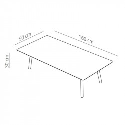 Maarten Design Table by Viccarbe small structure data-sheet | Aiure