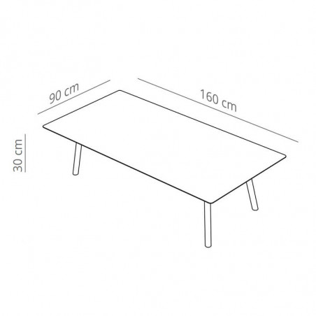 Maarten Design Table by Viccarbe small structure data-sheet | Aiure