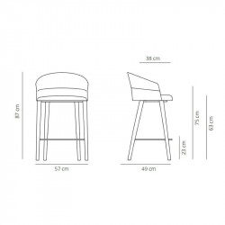 Counter height stool Copa by Viccarbe data-sheet | Aiure