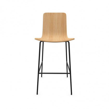 Klip polished design stool by Viccarbe matt oak finish | Aiure