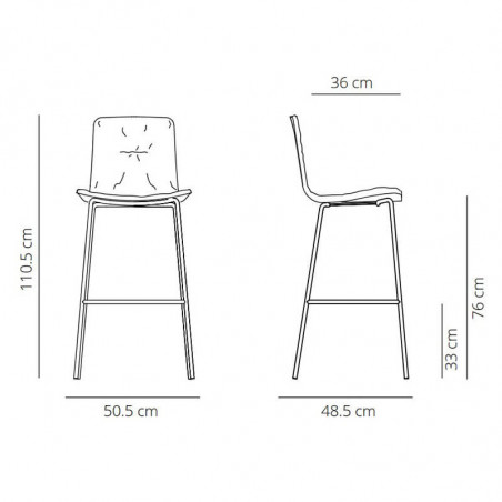 Klip upholstered design stool by Viccarbe, data-sheet | Aiure