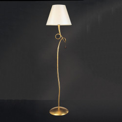 Paola floor lamp by Viccarbe, gold finish ambient photo| Aiure