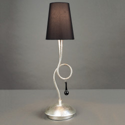 Paola table lamp by Viccarbe, silver finish ambient photo| Aiure