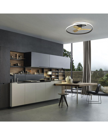 Silent Ceiling Fan Ocean Black in a kitchen | AiureDeco