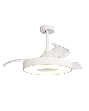 Coin LED ceiling fan with retractable blades on | Aiure