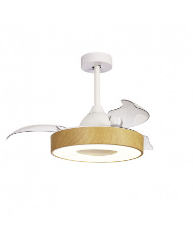 Small ceiling fan LED with hinged blades Coin Mini| Aiure