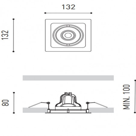 Dimensions of the 10.5W Twist LED spotlight d'Arkoslight | Aiure