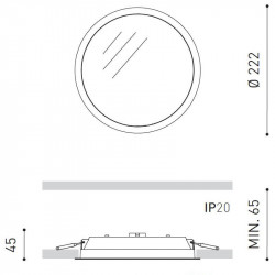 Dimensions of the LED downlight Fox by Arkoslight | Aiure