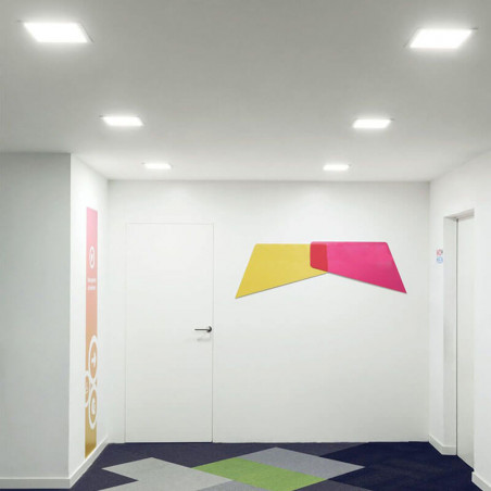 Square LED downlight Madison in the ceiling of a hallway. Arkoslight | Aiure