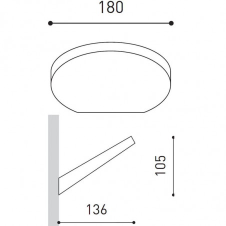 Dimensions of the Flap wall light by Arkoslight | Aiure