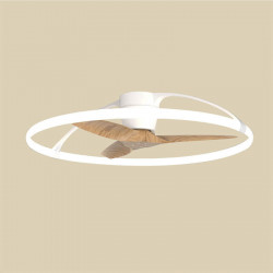 White and beech wood indoor ceiling fan Nepal by Mantra| AiureDeco