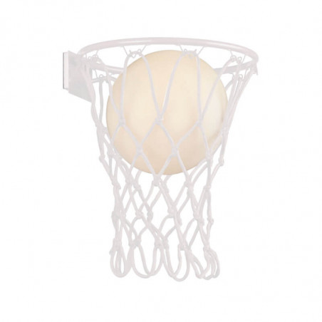 White wall sconce in the shape of a basketball hoop from the Basketball collection by Mantra | Aiure